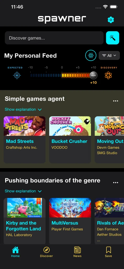 Spawner Game Discovery